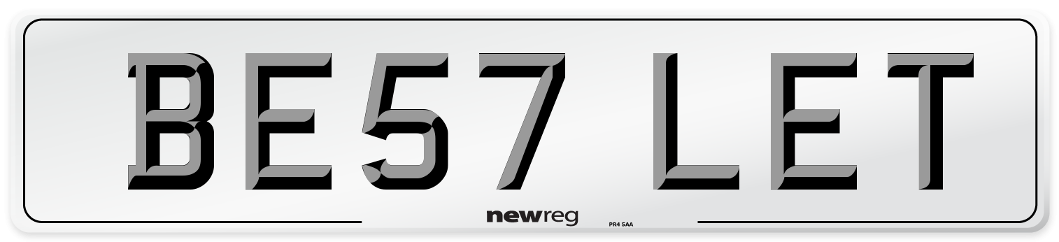 BE57 LET Number Plate from New Reg